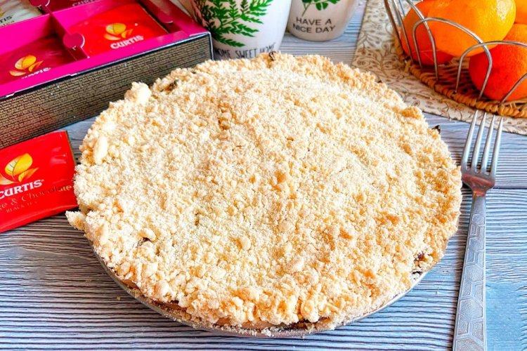 Насыпной пирог с капустой