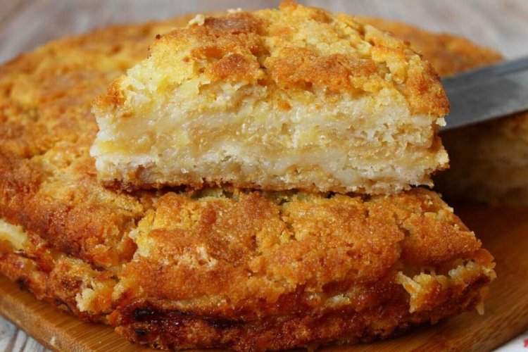 Насыпной пирог на сковороде