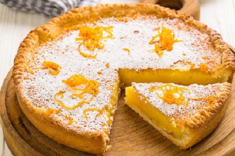 Апельсиновый пирог с творогом