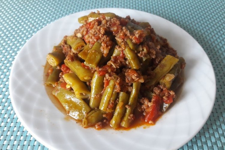 Стручковая фасоль с фаршем