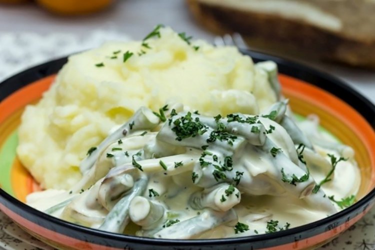 Стручковая фасоль в сливках