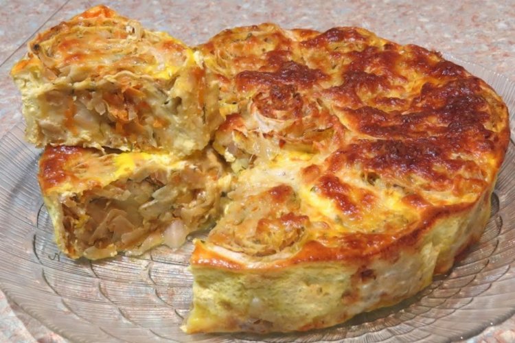 Пирог из лаваша с капустой
