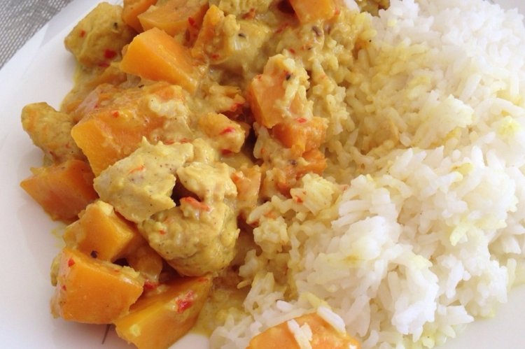 Курица карри с тыквой