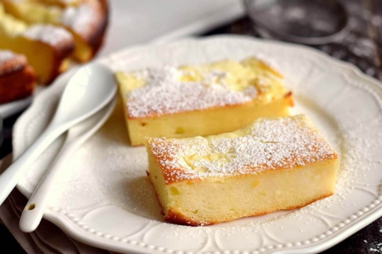 Лимонно-творожная запеканка без манки