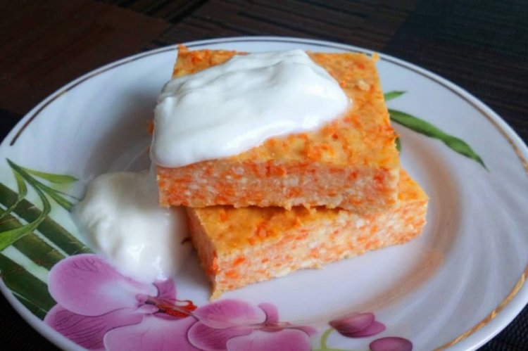 Творожная запеканка с морковью без манки
