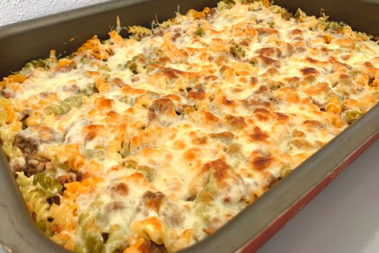 Макароны с фаршем и сливками в духовке