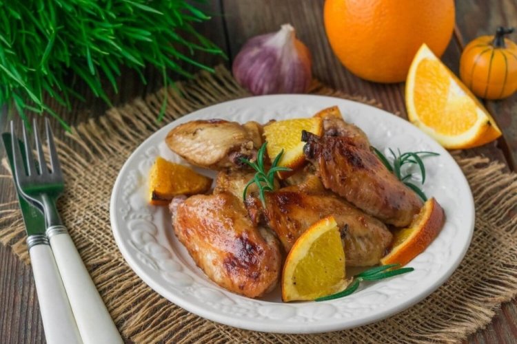 Куриные крылышки в апельсиновом маринаде в аэрогриле