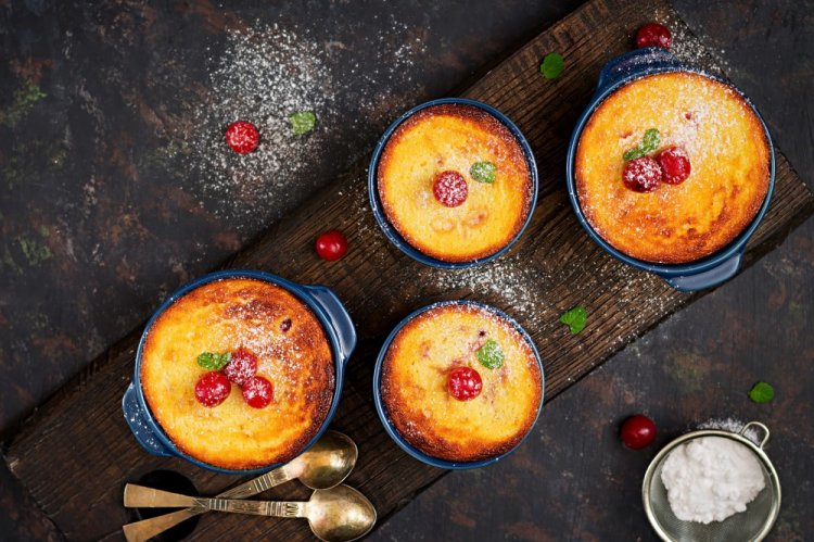 Творожная запеканка с изюмом в аэрогриле