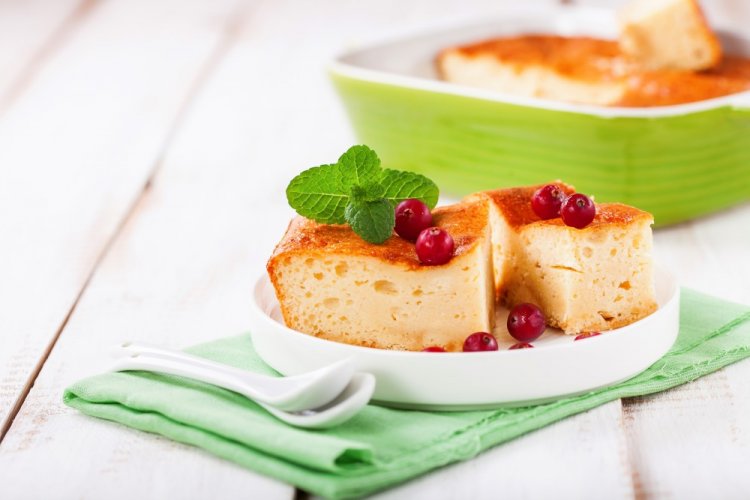 Творожная запеканка со сливочным маслом в аэрогриле