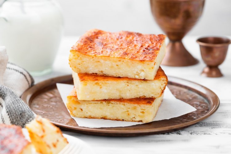 Творожная запеканка с молоком в аэрогриле