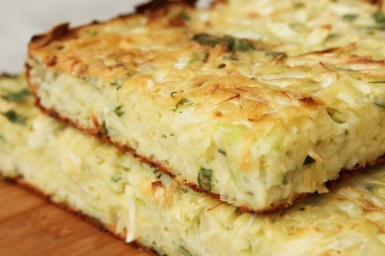 Заливной пирог с капустой на простокваше