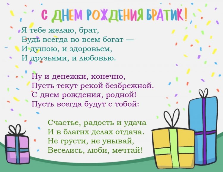 Картинки «С Днем рождения!» брату с пожеланиями