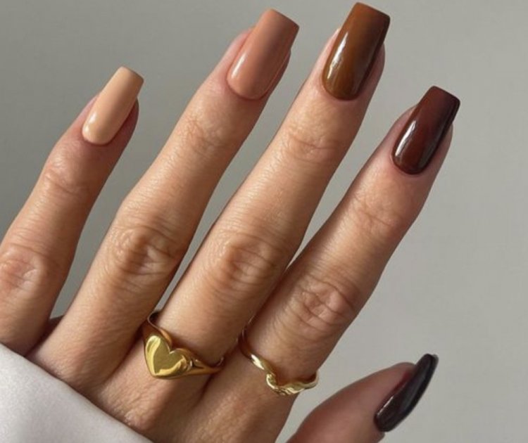 Карамельный и кофейный маникюр