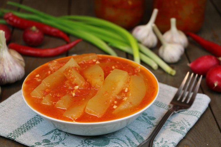 Тещин язык из кабачков на зиму без стерилизации