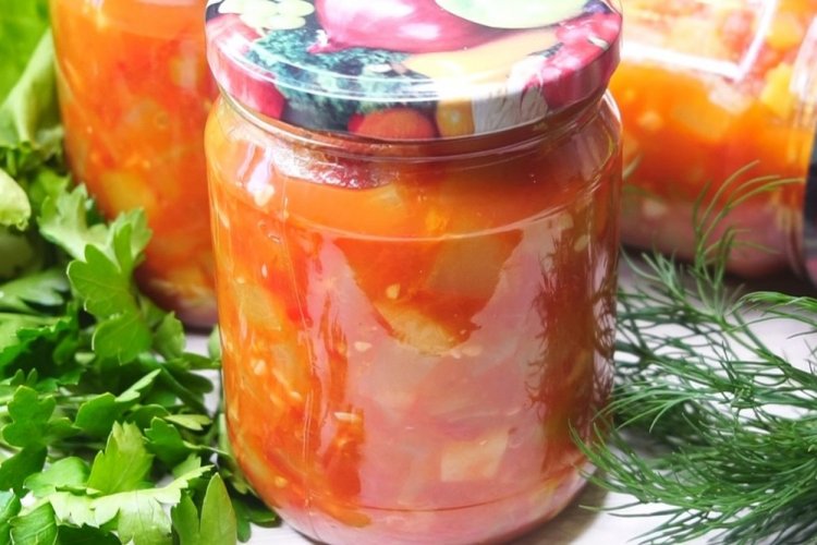 Салат из кабачков с овощами без стерилизации