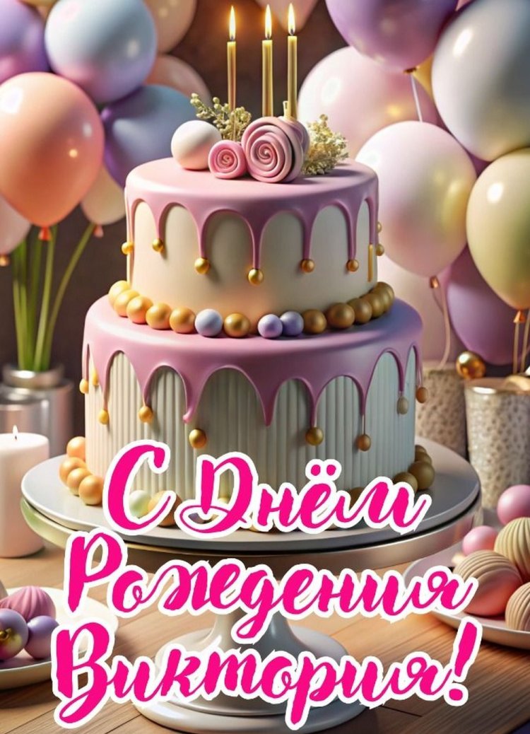 Открытки и картинки «С Днем рождения, Виктория!» на юбилей