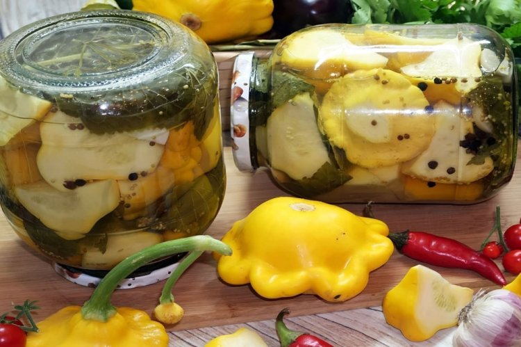 Патиссоны с лимонной кислотой без стерилизации