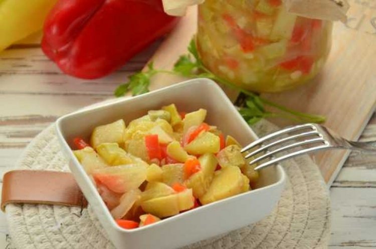 Патиссоны с болгарским перцем без стерилизации