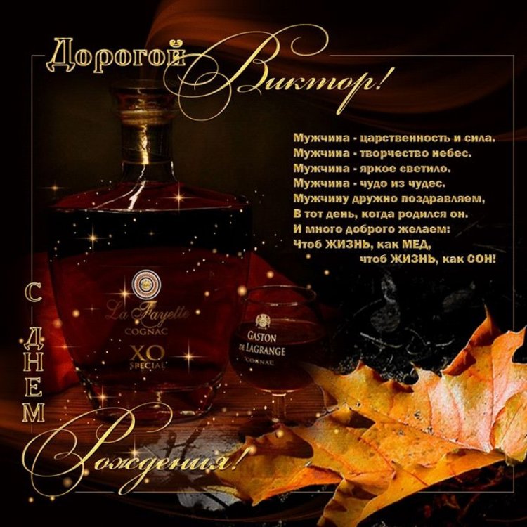 Открытки на День рождения Виктору с пожеланиями