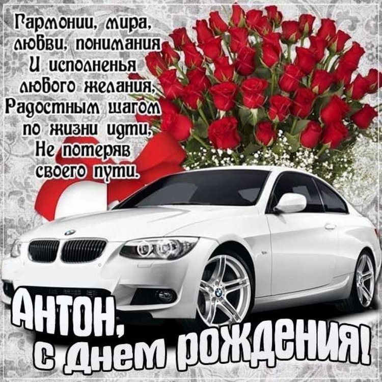 Трогательные открытки и картинки «С Днем рождения, Антон!»