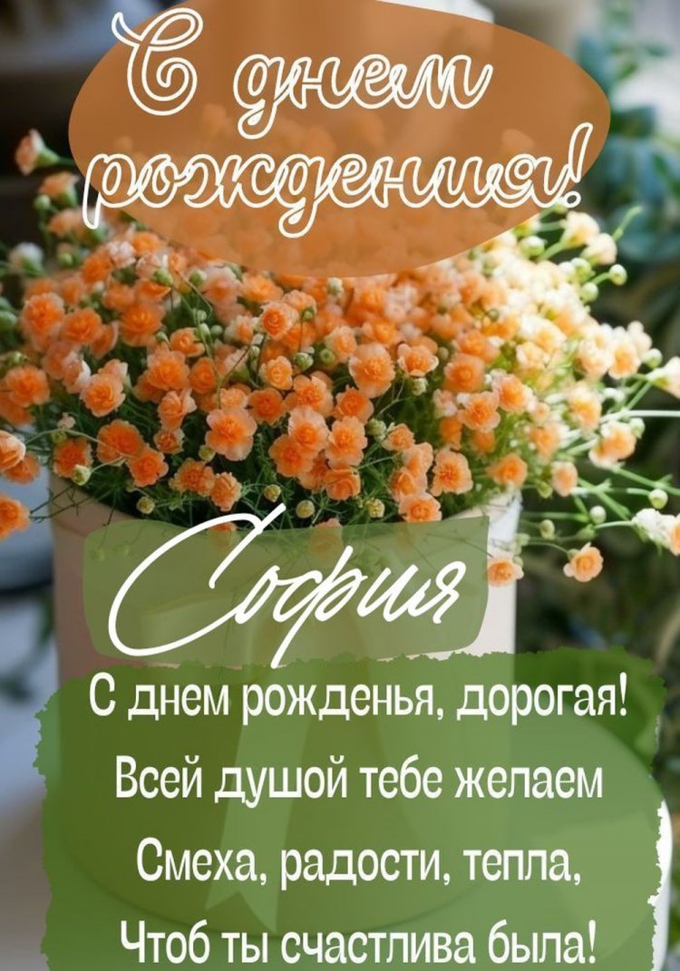 Открытки и картинки «С Днем рождения, София!» на юбилей