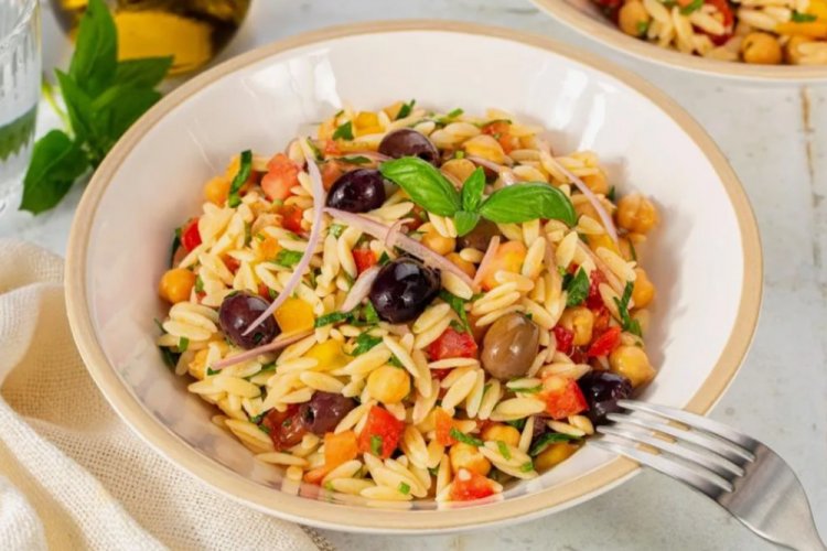 Паста орзо с баклажанами