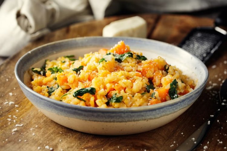 Паста орзо с тыквой