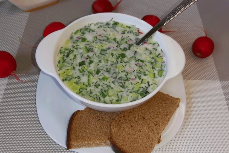 ПП-окрошка с курицей на тане