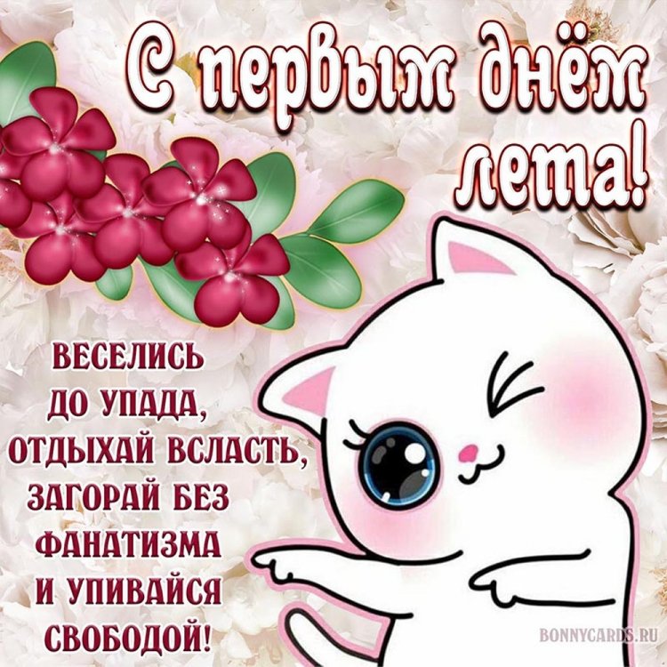 Прикольные открытки и картинки «С первым днем лета!»