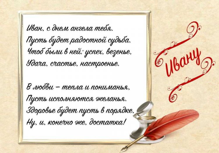 Открытки на День ангела и именины Ивану с пожеланиями
