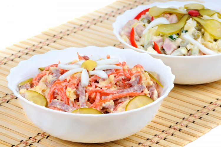 Салат «Обжорка» с говядиной