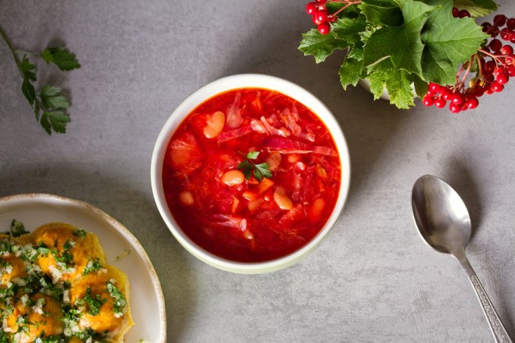 Борщ с фасолью на зиму