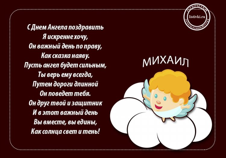 Открытки на День ангела и именины для Михаила с пожеланиями