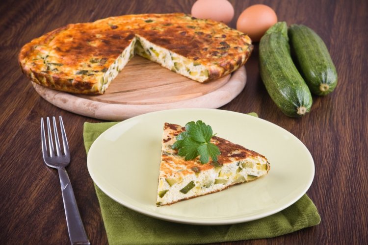 Омлет с кабачками и болгарским перцем в аэрогриле