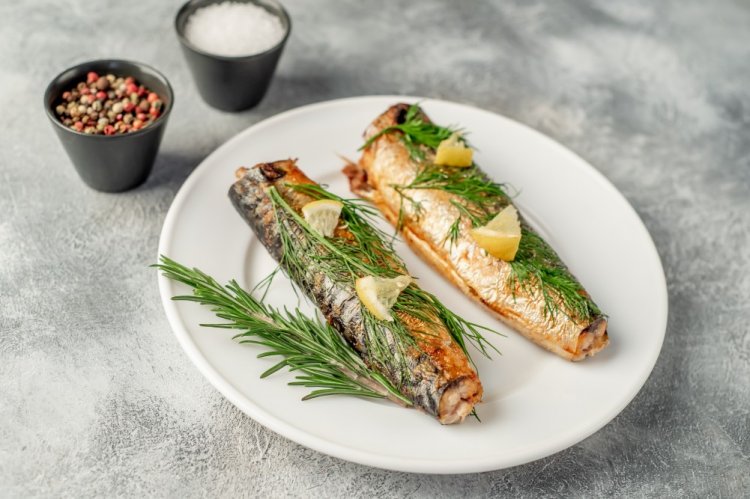 Запеченная скумбрия с лимоном в аэрогриле