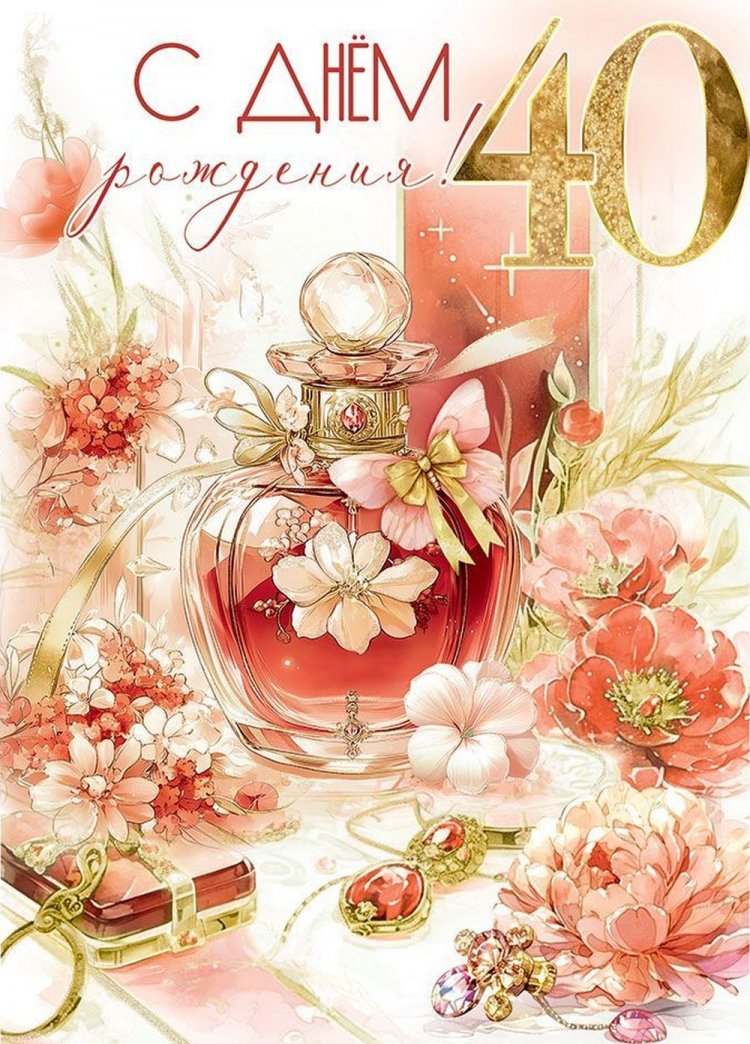 Красивые и оригинальные открытки с 40-летием женщине