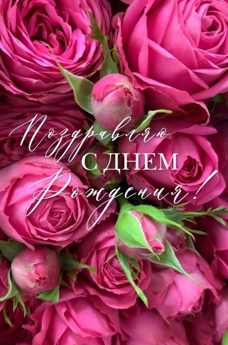 Открытки на День рождения с цветами и букетами для девушки