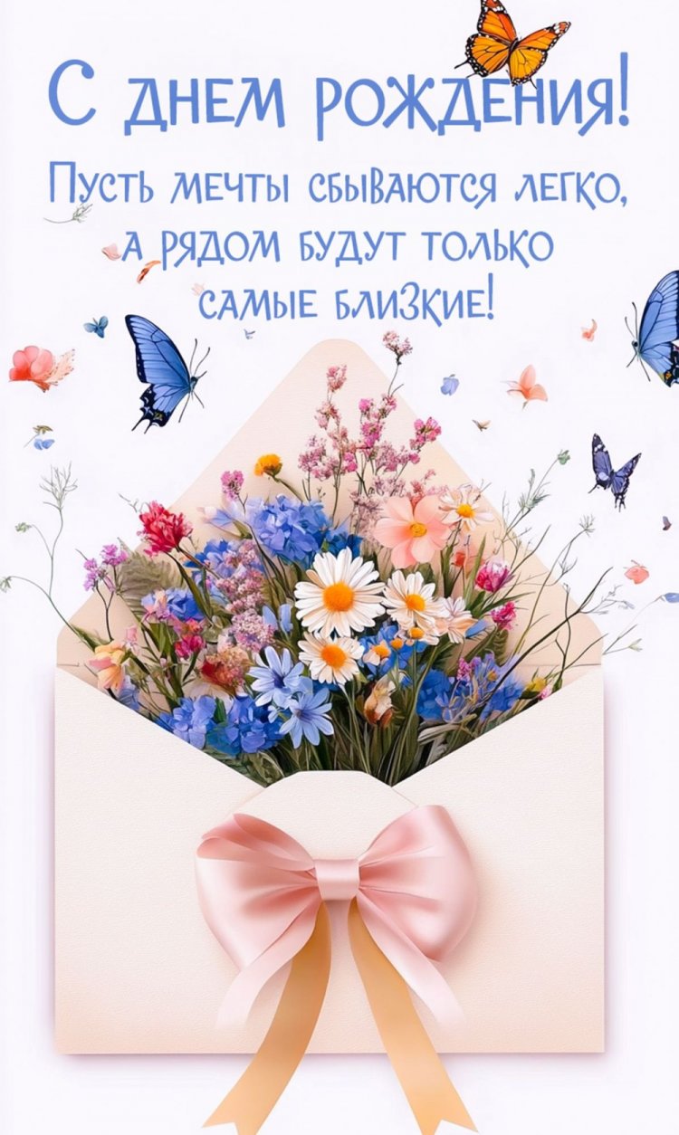 Открытки на День рождения с пожеланиями для девушки