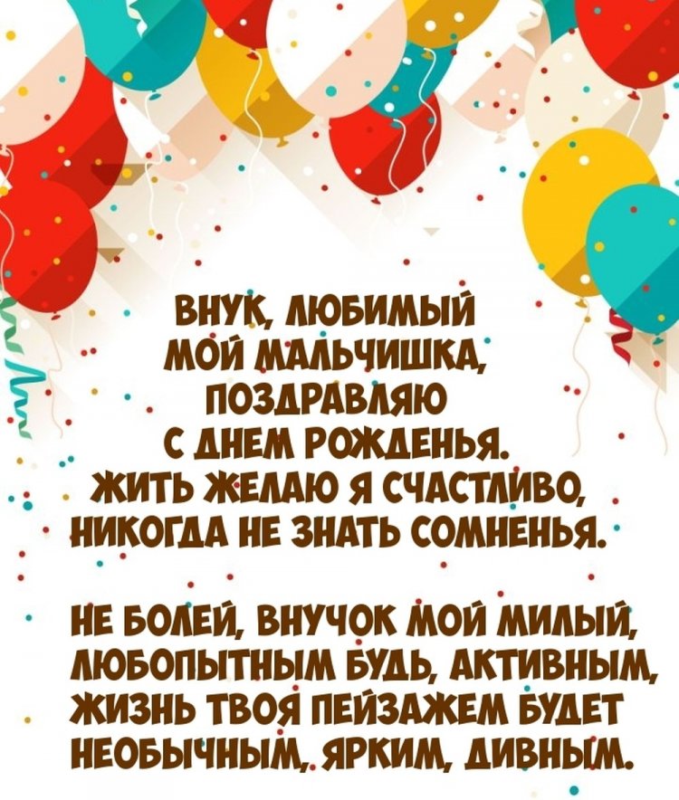 Открытки и картинки «С Днем рождения!» внуку от бабушки