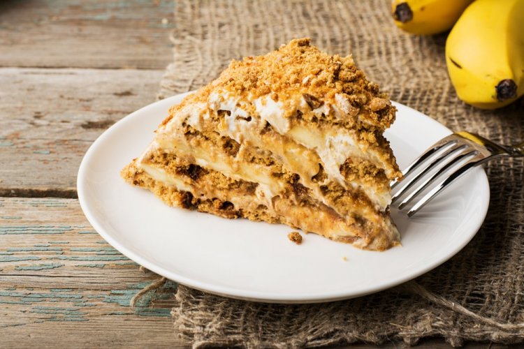 Банановый торт без выпечки