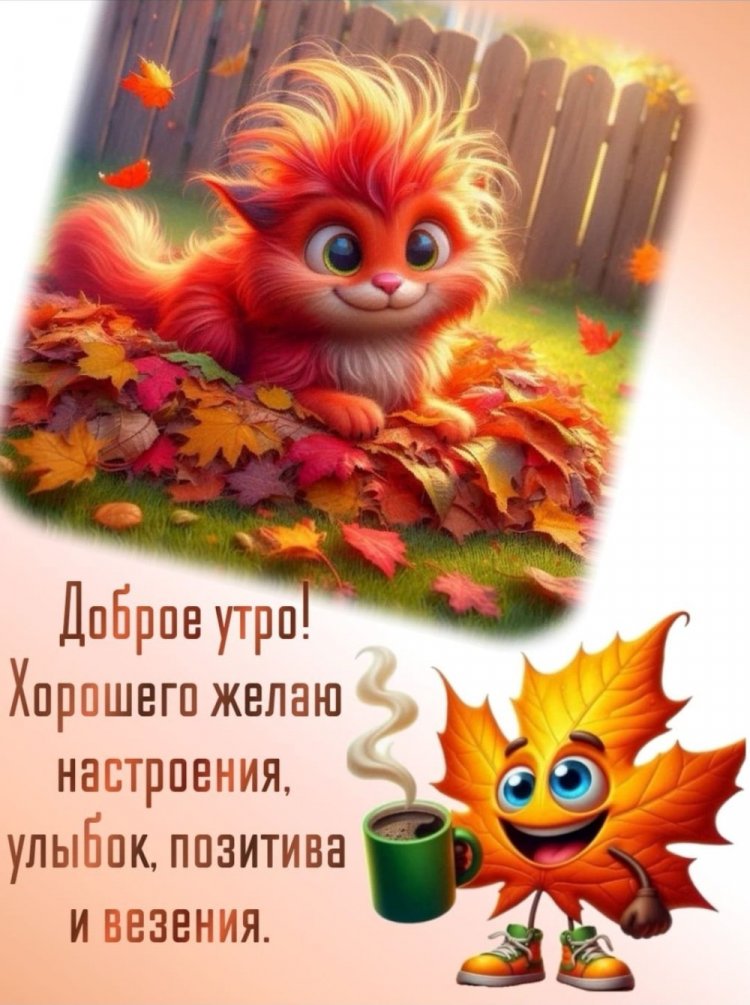 Прикольные осенние открытки и картинки «С добрым утром!»