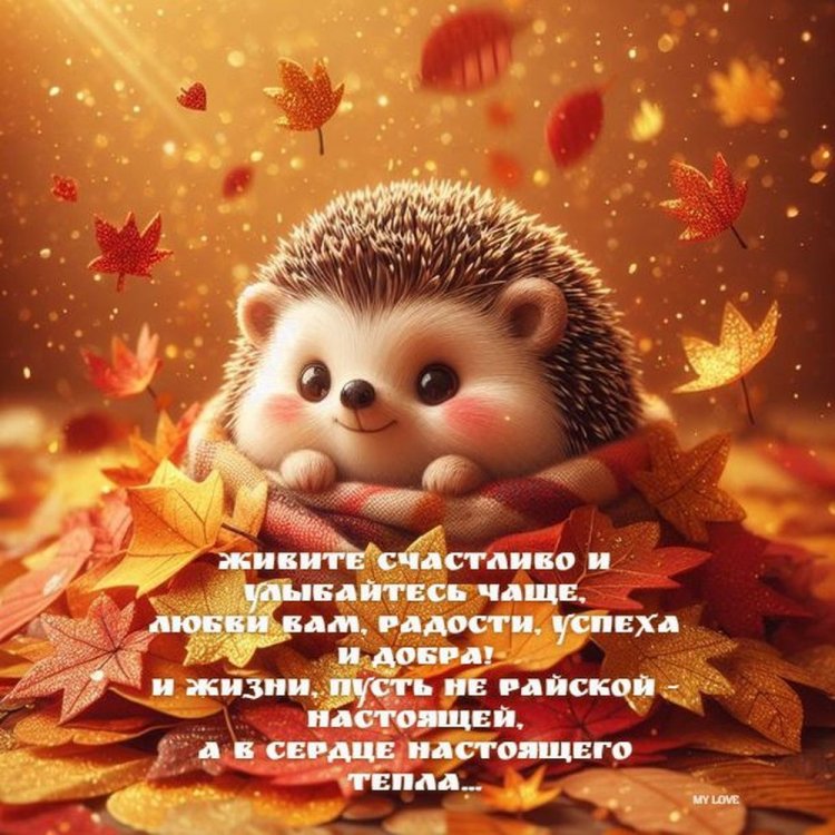 Прикольные осенние открытки «Добрый вечер!»