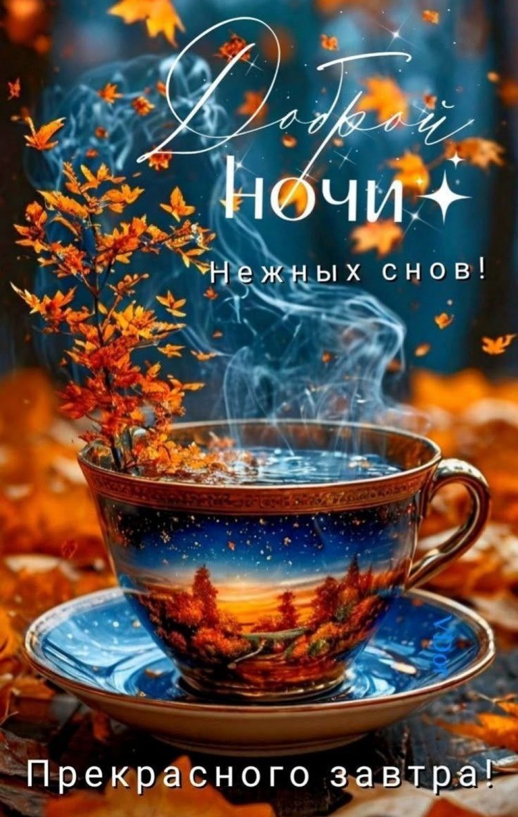 Осенние открытки «Спокойной ночи и добрых снов!»