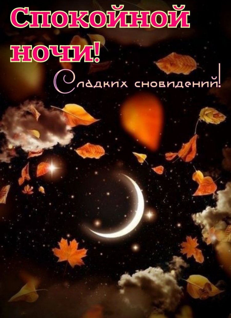 Осенние открытки «Спокойной ночи и добрых снов!»