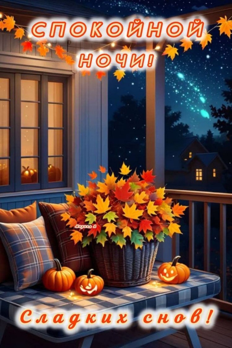 Осенние открытки «Спокойной ночи и добрых снов!»