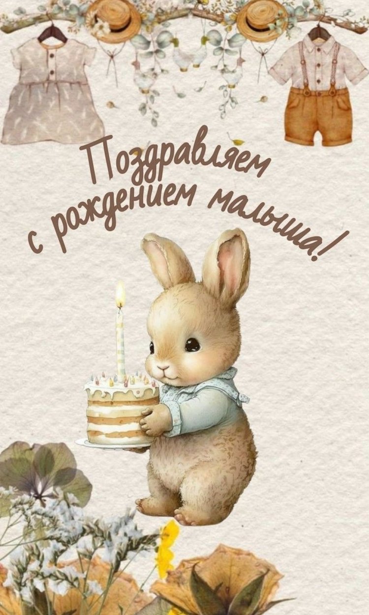 Оригинальные и красивые открытки «С новорожденным мальчиком!»