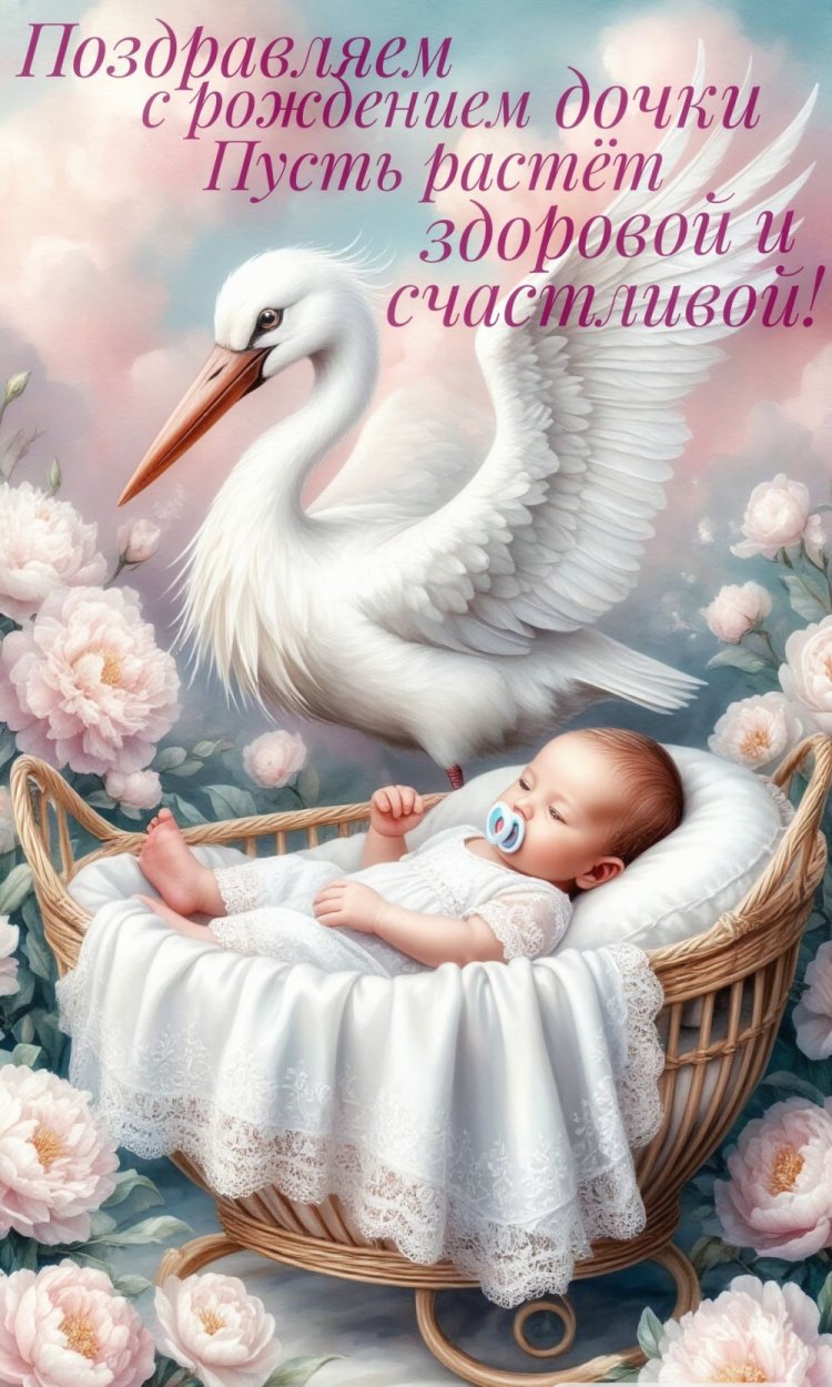 Открытки «С новорожденной девочкой!»