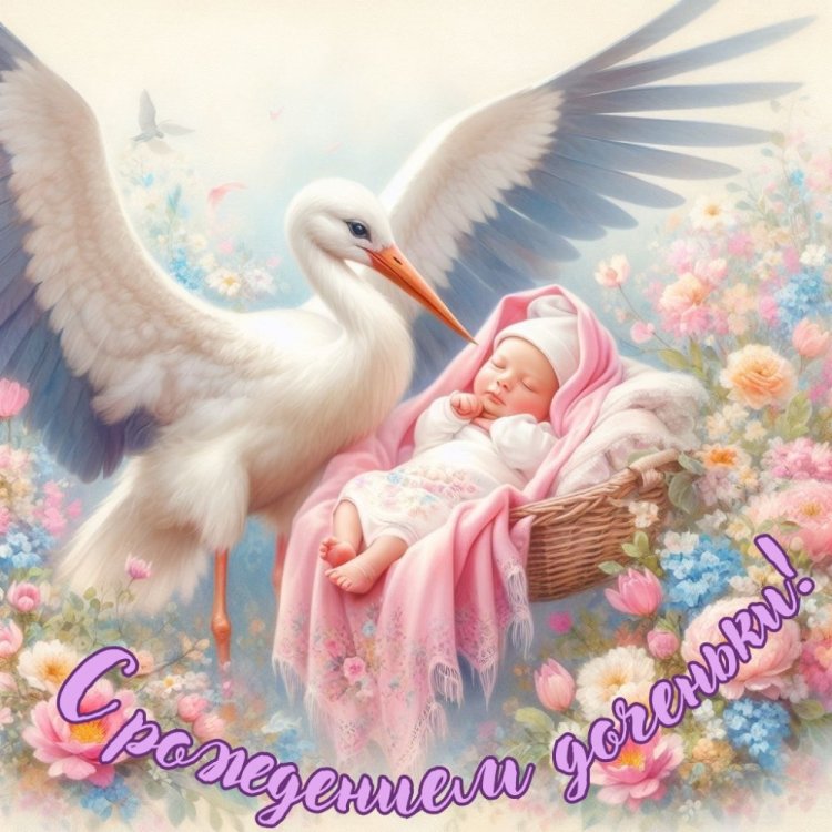 Открытки «С новорожденной девочкой!»