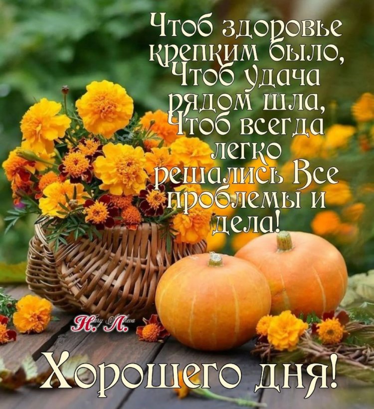 Оригинальные и красивые осенние открытки «Хорошего дня!»