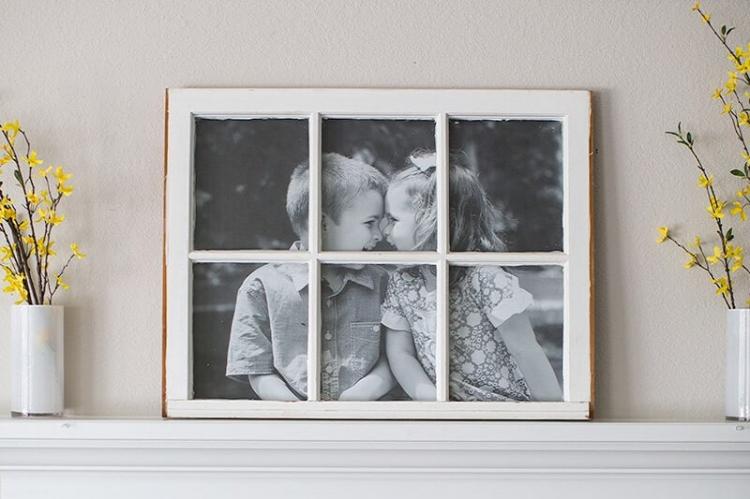 Фоторамка из оконной рамы своими руками